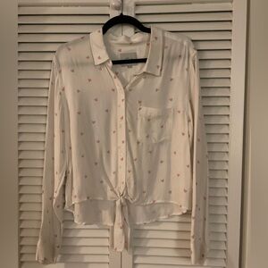 Rails White and Pink Val Scribble Heart Shirt